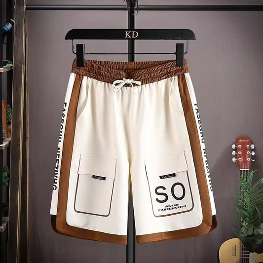 Summer Running Shorts Men Casual Jogging Sport Short Pants patchwork Drawstring Loose Dry Gym Sports Shorts